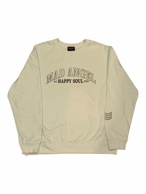Angel Cream Crewneck Sweatshirt with 'MAD ANGEL' Graphic